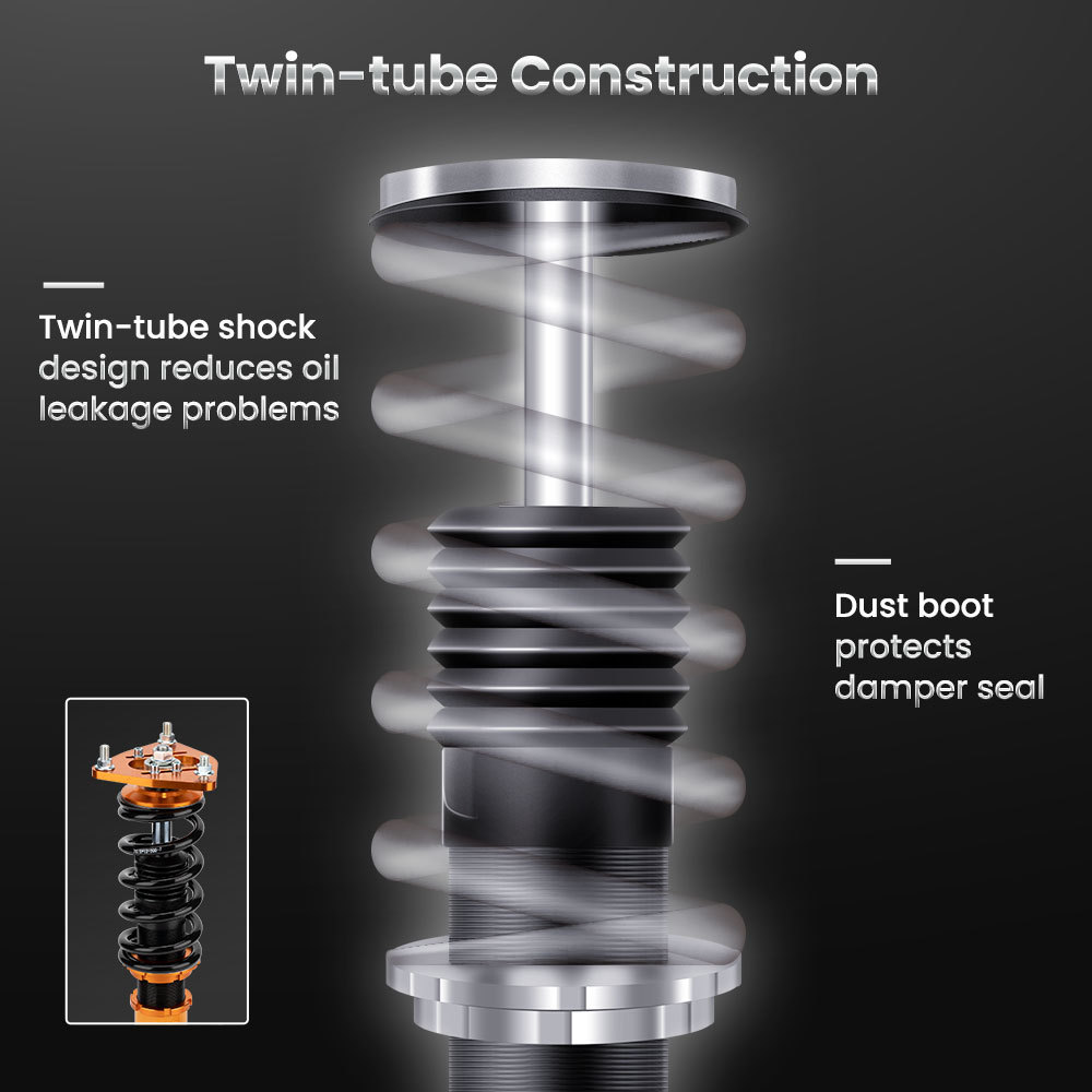 Coilovers Set compatible for Hyundai Genesis Coupe 2-Door 2010-16 Shock Absorber Adj Height lowering kit
