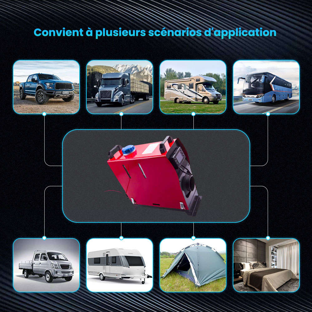 Chauffage d'air diesel 12v 2kw Bluetooth App Lcd Affichage pour