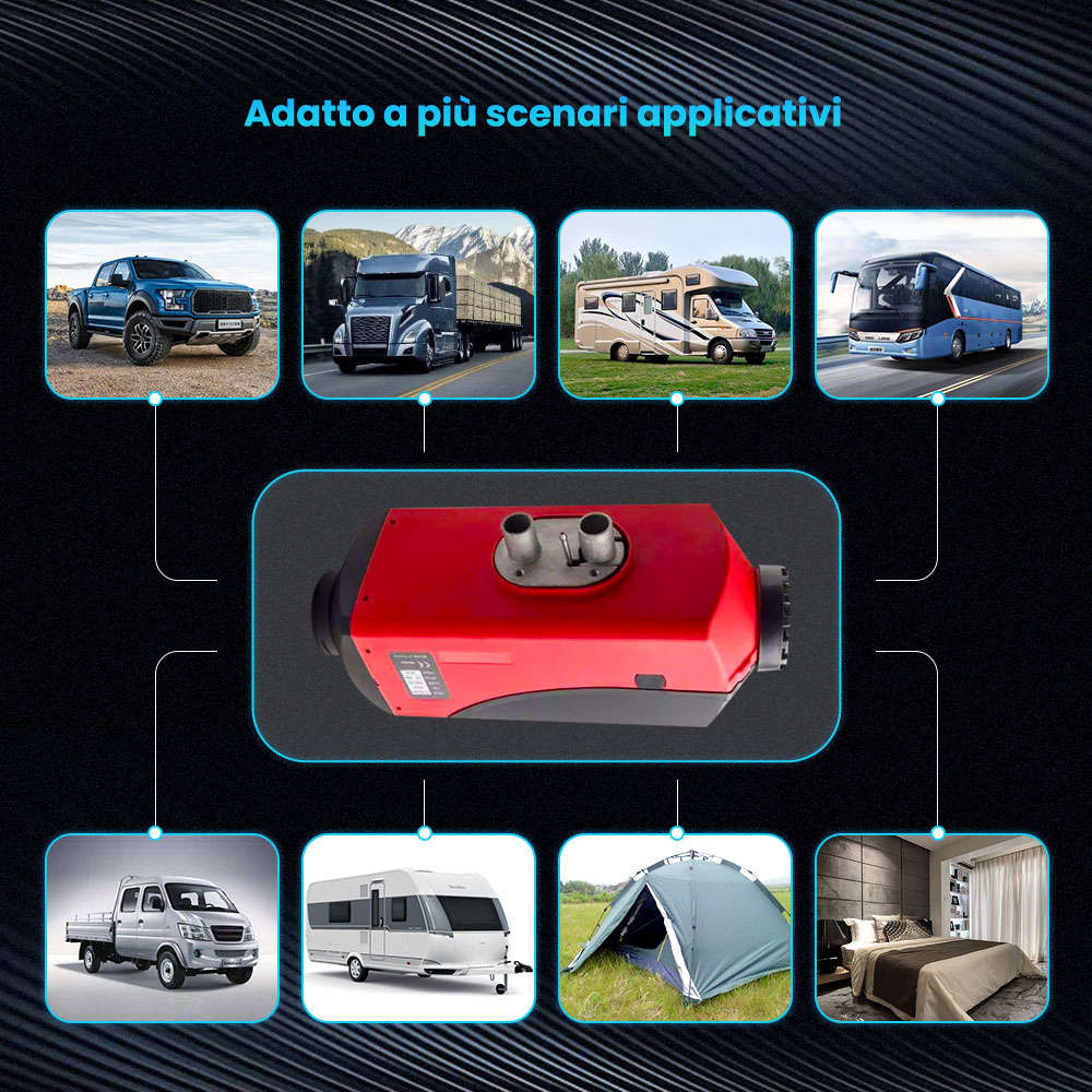 8KW Diesel Air Heater 12V Rosso Riscaldamento Parcheggio Digitale Interruttore
