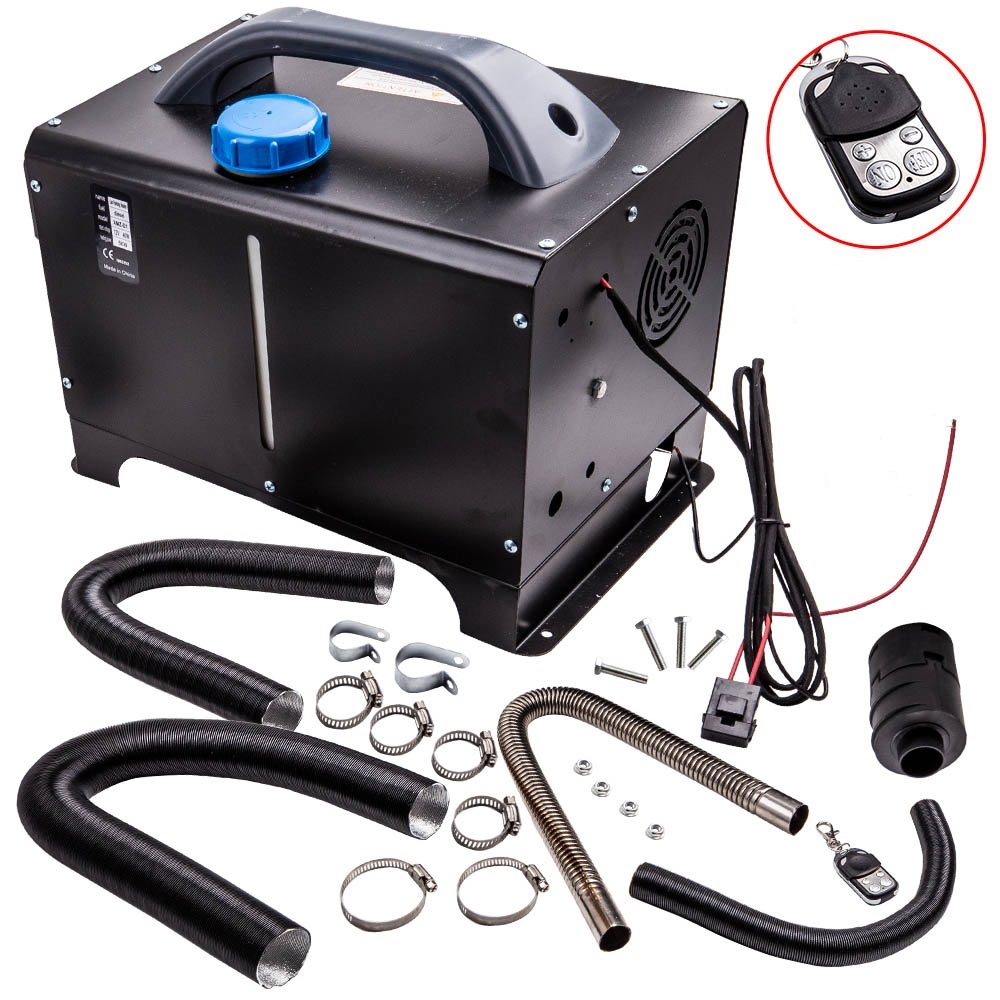 Diesel Heater 12V 1KW-5KW LCD Remote diesel heater for Van Trucks Boats Bus Motorhomem 4-H Black