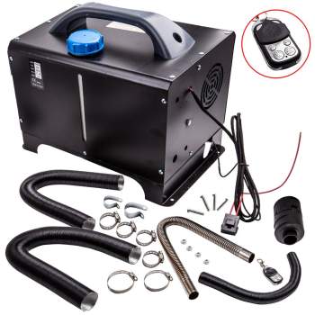 Diesel Heater 12V 1KW-5KW LCD Remote diesel heater for Van Trucks Boats Bus Motorhomem 4-H Black