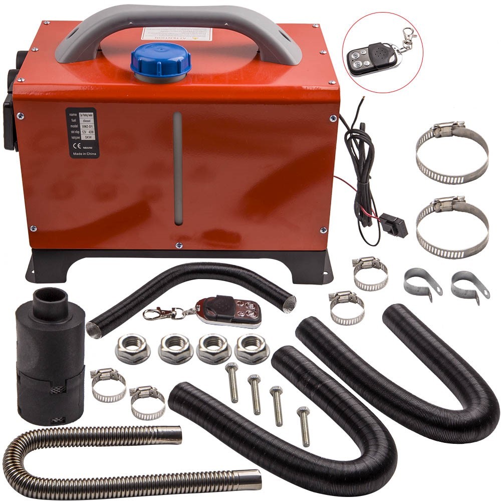 Diesel Heater LCD Remote 1KW-5KW 12V diesel heater for Van Lorry MotorHomes Car Caravan 4-Hole Red