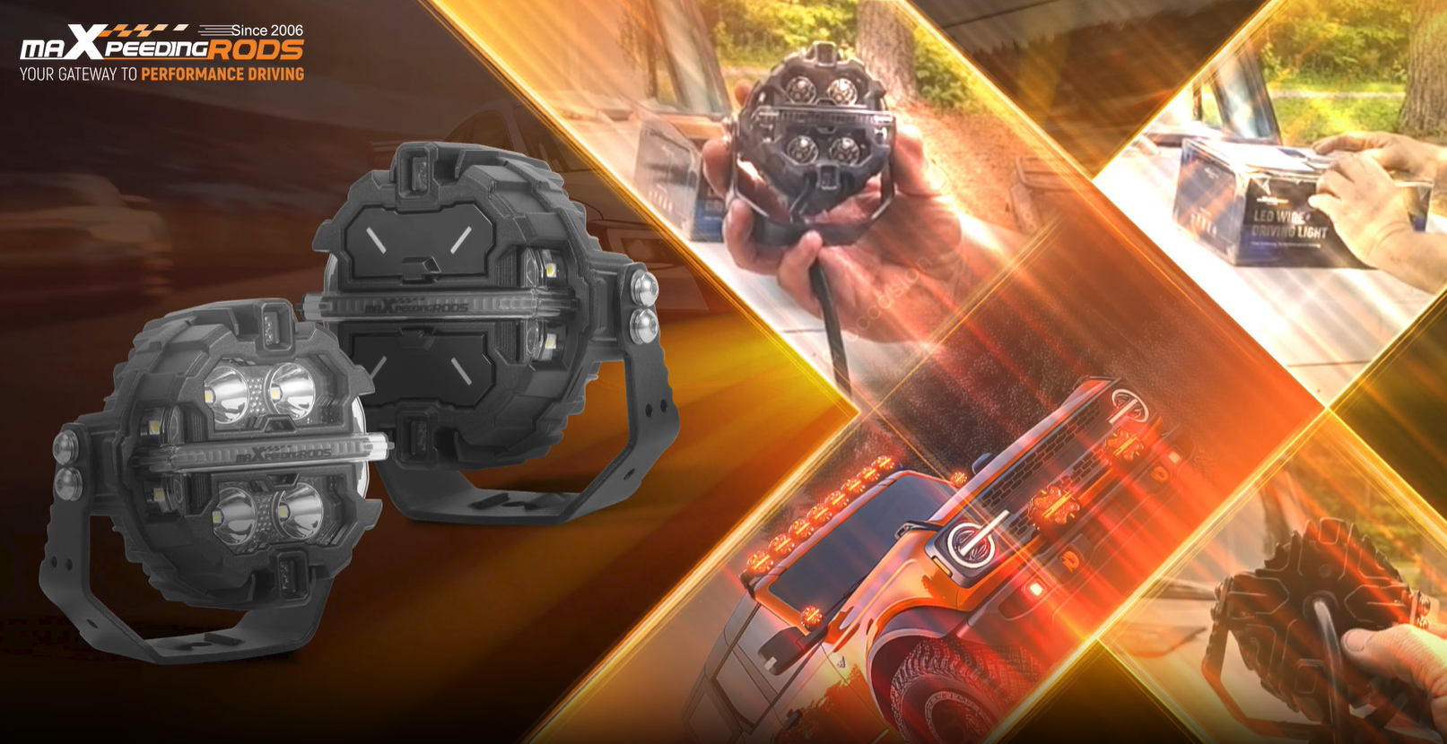 Maxpeedingrods Driving Auxiliary Light Universal 3.5inch 160W Light Pods Offroad Driving