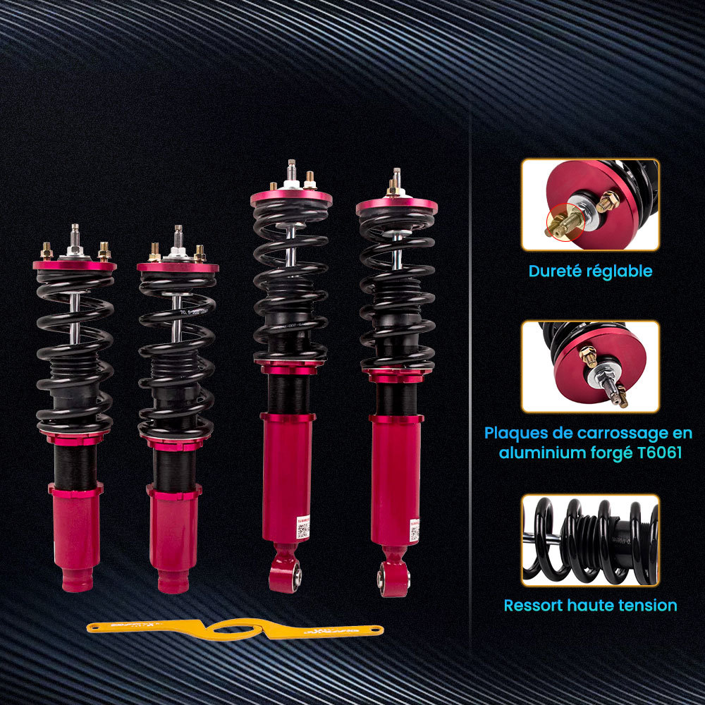 KIT SUSPENSION COMBINE FILETE compatible pour Honda CR-V I RD 2.0 1996-2001 Amortisseurkit d'abaissement