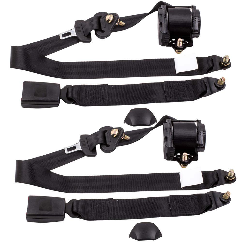 Ceinture de sécurité pour voiture ceinture diagonale 3 points ABS noir PolyeMaxpeedingrods
