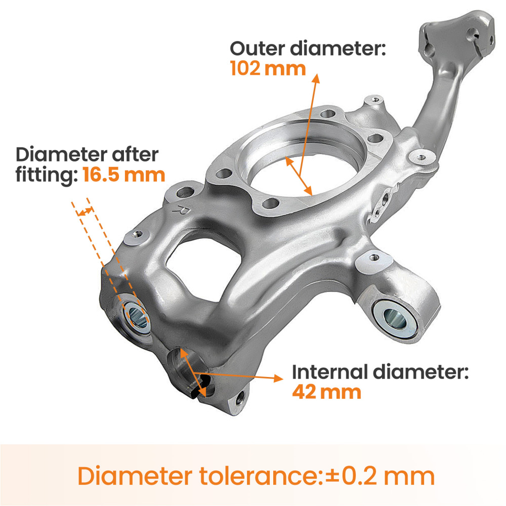 Wheel Bearing Housing Front Axle Right Axle compatible for Audi A4