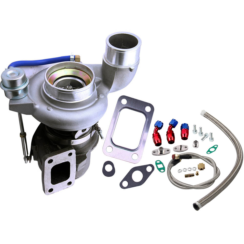 hy35 t3 turbo turbocharger compatible for dodge ram 2500/3500 + oil feed and drain line kits