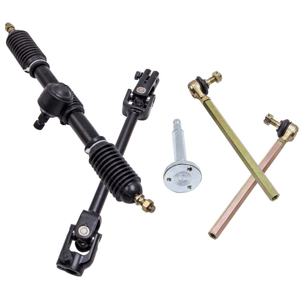 Universal 110CC Go Kart Steering Wheel Parts Kit Tie Rod Rack ...