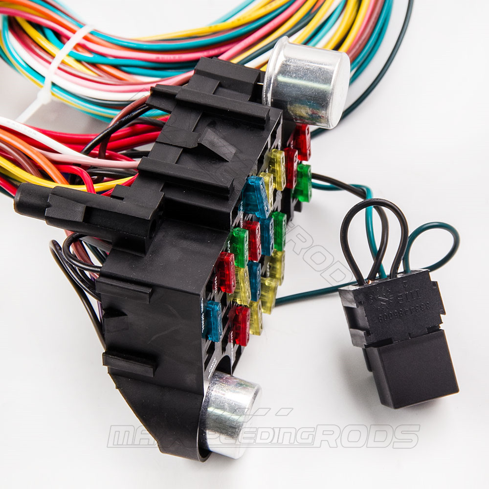 17 fusibles +21 circuitos bloque de fusibles precableados compatible para CHEVY compatible para FORD Hotrods ON Oferta
