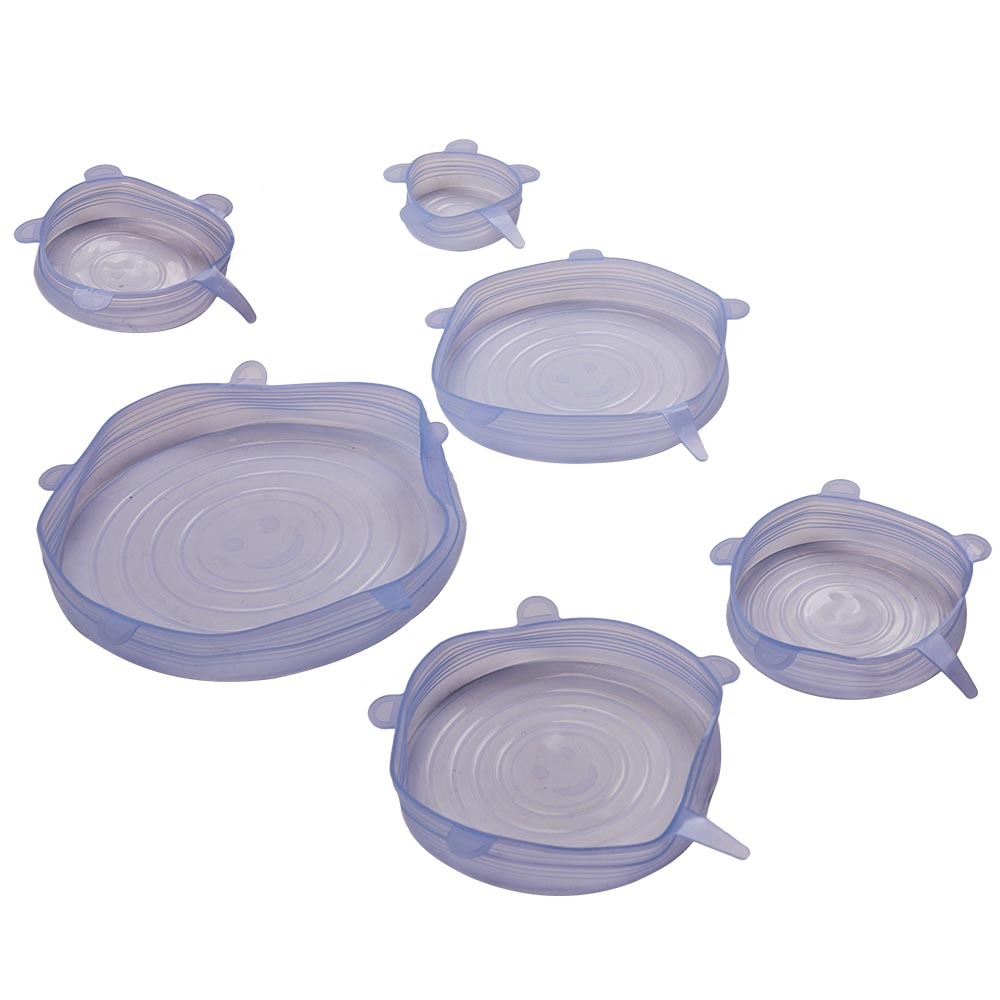 6pcs Safe Food Grade Silicone Insta Lids Suction Lid-bowl Cover Stretch Lids