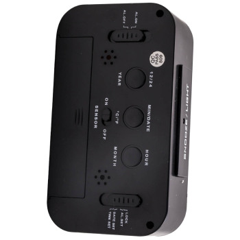 Black Digital LCD Snooze Electronic Alarm Clock with Backlight Light Control