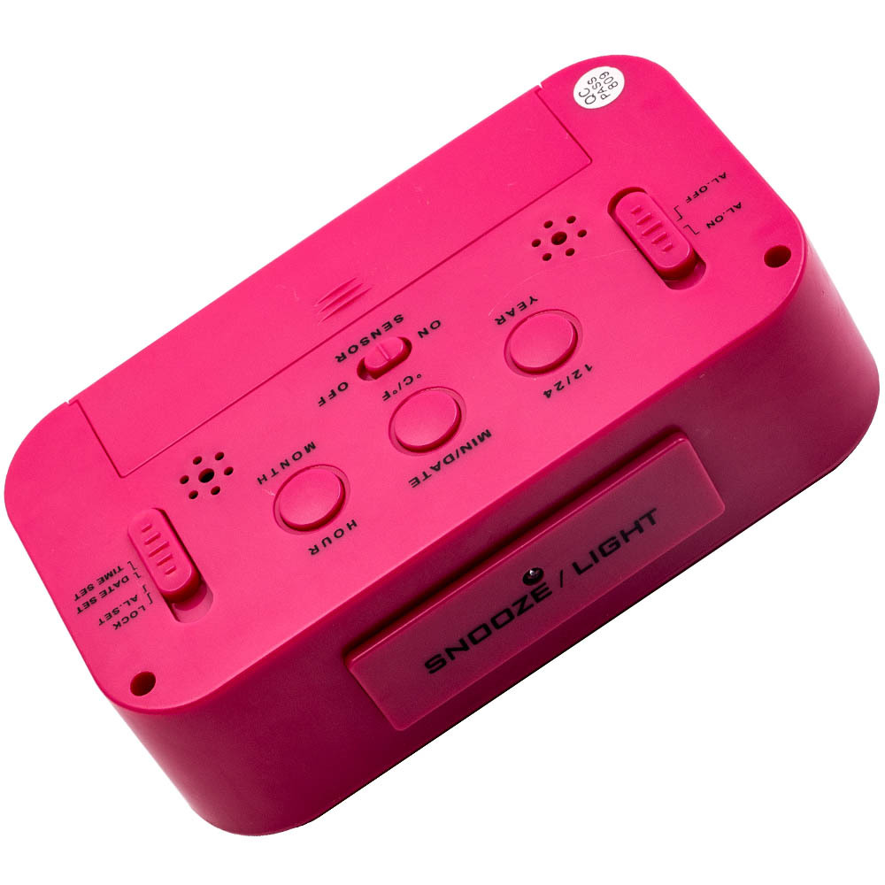 Red Digital LCD Snooze Electronic Alarm Clock with Backlight Light Control