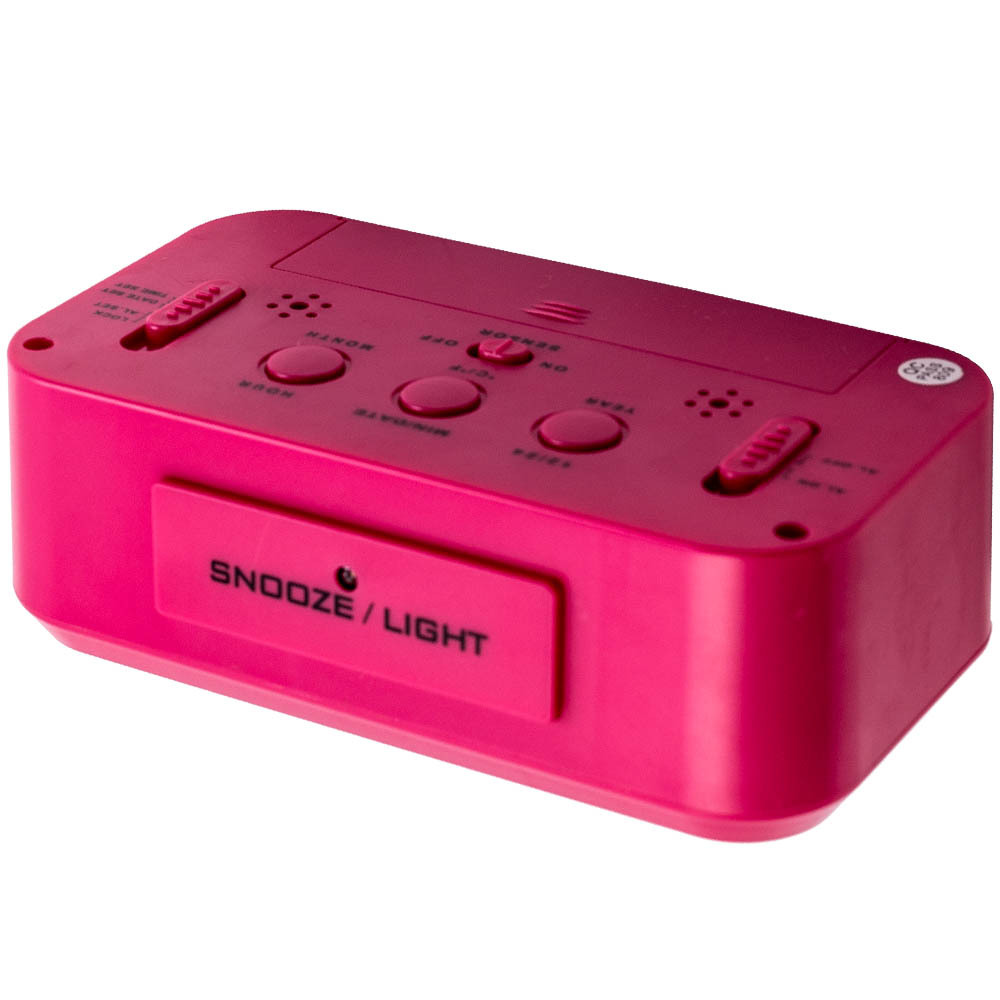 Red Digital LCD Snooze Electronic Alarm Clock with Backlight Light Control