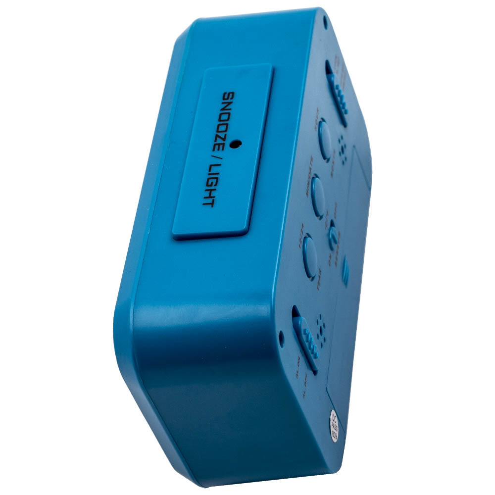 Blue Digital LCD Snooze Electronic Alarm Clock with Backlight Light Control