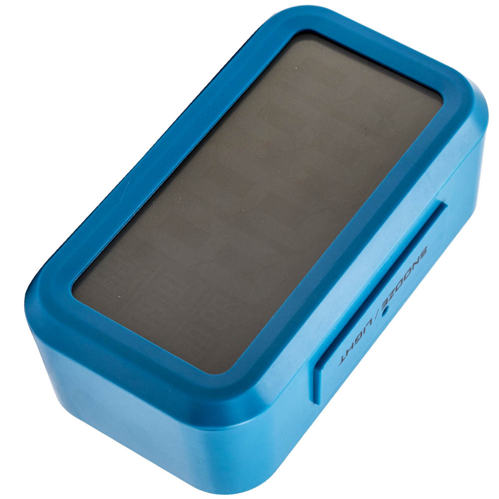 Blue Digital LCD Snooze Electronic Alarm Clock with Backlight Light Control