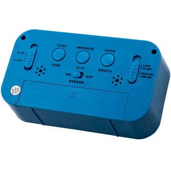 Blue Digital LCD Snooze Electronic Alarm Clock with Backlight Light Control