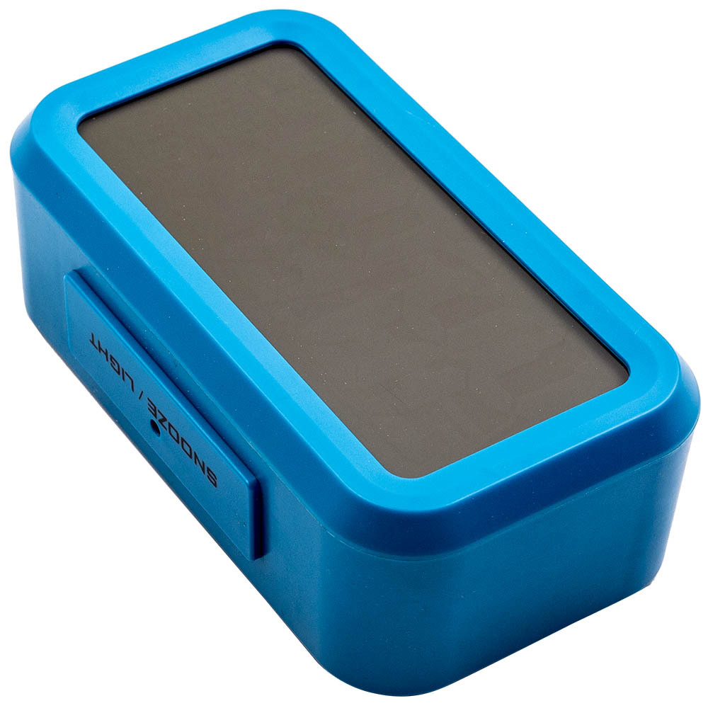 Blue Digital LCD Snooze Electronic Alarm Clock with Backlight Light Control