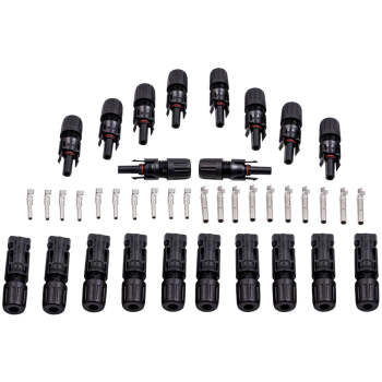 10 pairs Male Female Wire PV Cable Connector Set Solar Panel Black MC4 30A