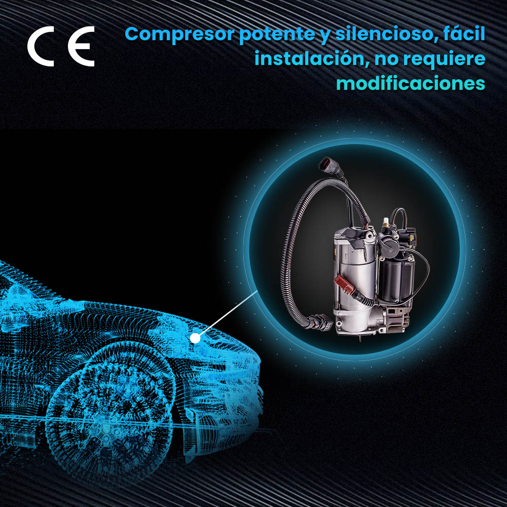 Bomba de compresor de suspensión neumática compatible para Audi A8 (D3 / 4E) 2002-2010 4E0616007B + RELÉ