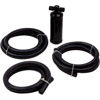 Universal 134a Air Conditioning compatible for AC Hose Kit O-Ring Beadlock Fitting Black Drier