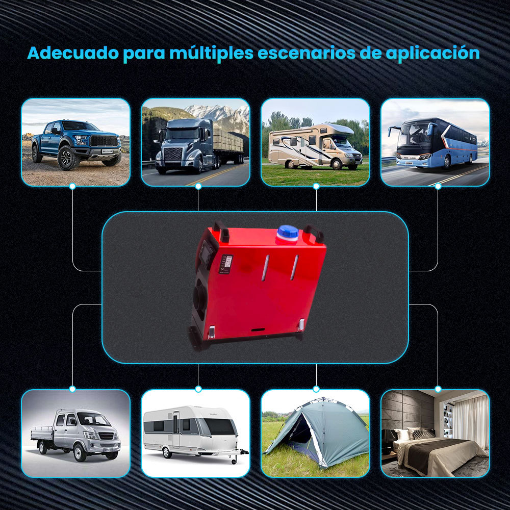 Calentador de aire diesel de 12V 2KW-5KW con monitor LCD de 1 orificio para camioneta de autobús de camión de barco