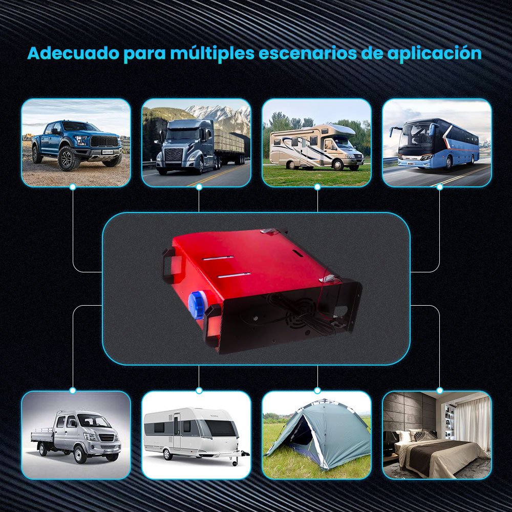 Diesel Air Heater Calentador Calefactor 5KW 12V Calefacción por Aire Termostato	