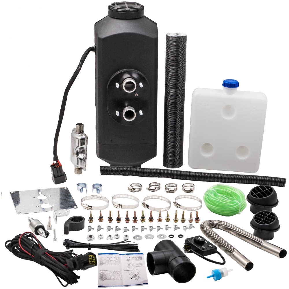Interruptor de perilla de calentador de combustible diésel de aire 2KW 12V + tanque de 10L para camión, barco, remolque, coche