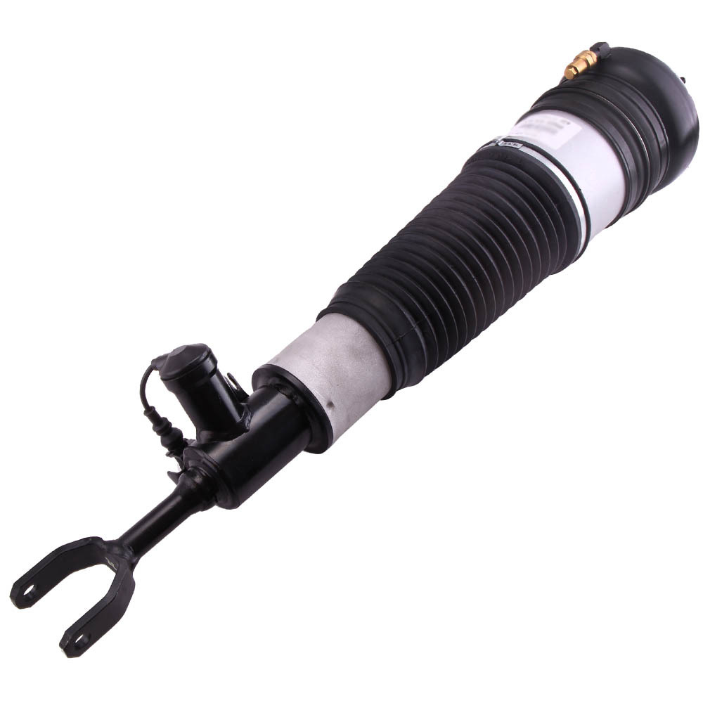 Pair Air Ride Shock Spring + Spring Bag + Compressor Front compatible for Audi A6 S6 C6 4F