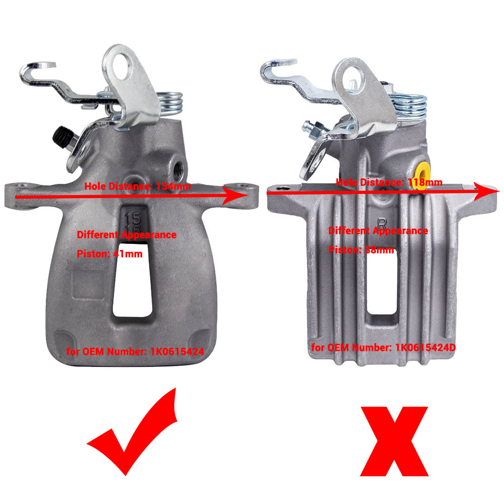 Brake Caliper Rear Right compatible for VW Golf MK V MK5 03-08 Hatchback 1K0615424 M H C