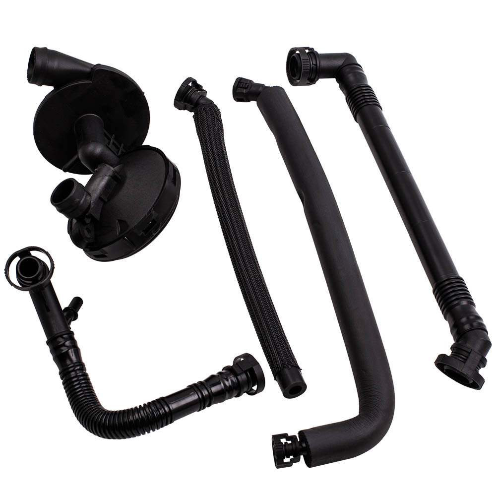 Compatible for BMW E46 E39 PCV Crankcase Vent Valve Breather Oil Separator Hose Kit 5PCS 