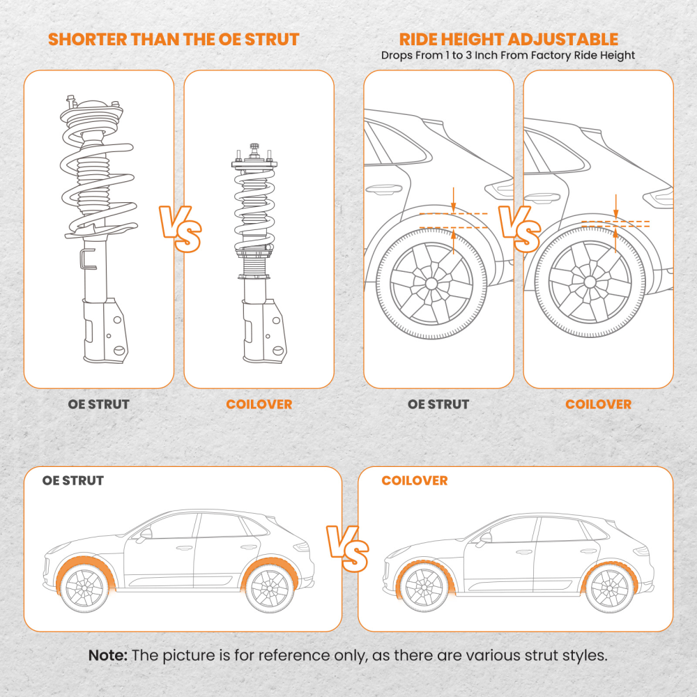 Amortiguador de 24 pasos y coilover ajustable en altura compatible para Honda Accord compatible para Acura 99-03 