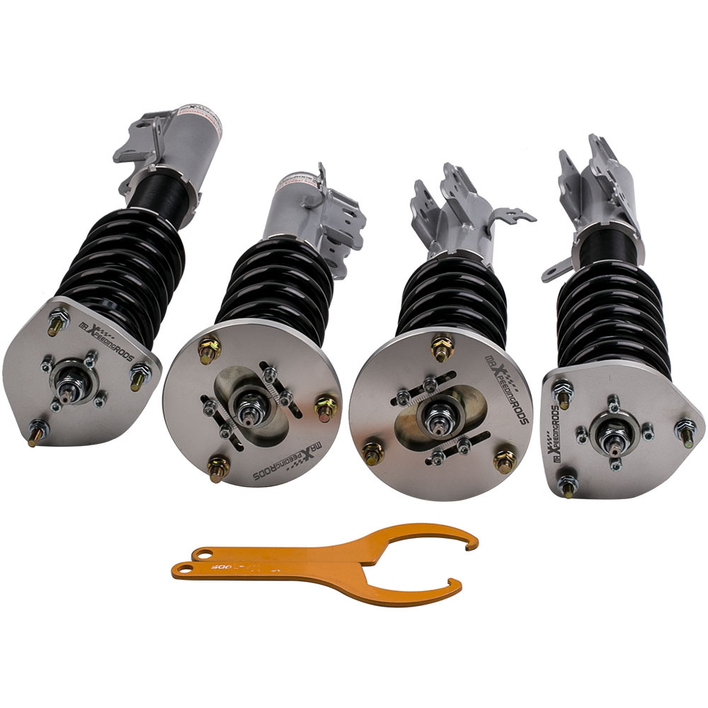 Compatible for Lexus Toyota Camry 1992-1994 Compatible for Toyota Solara 1999-2003 ALLCoil Over Spring Adjustable Height Shock Absorbers Struts Gray  lowering kit