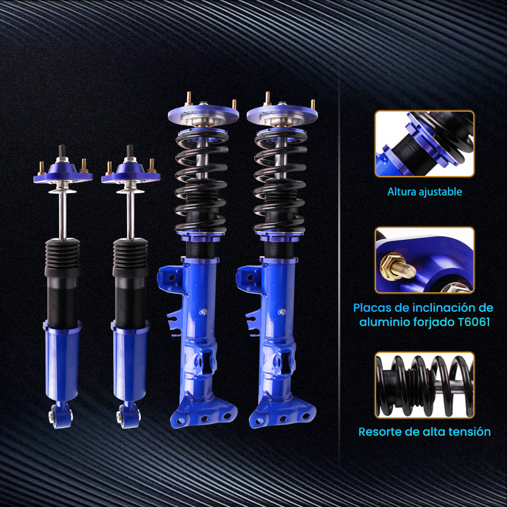 Maxpeedingrods Coilover Amortiguador Struts Kit de altura ajustable compatible para BMW 3 (E36) sedán/Convertible/coupé