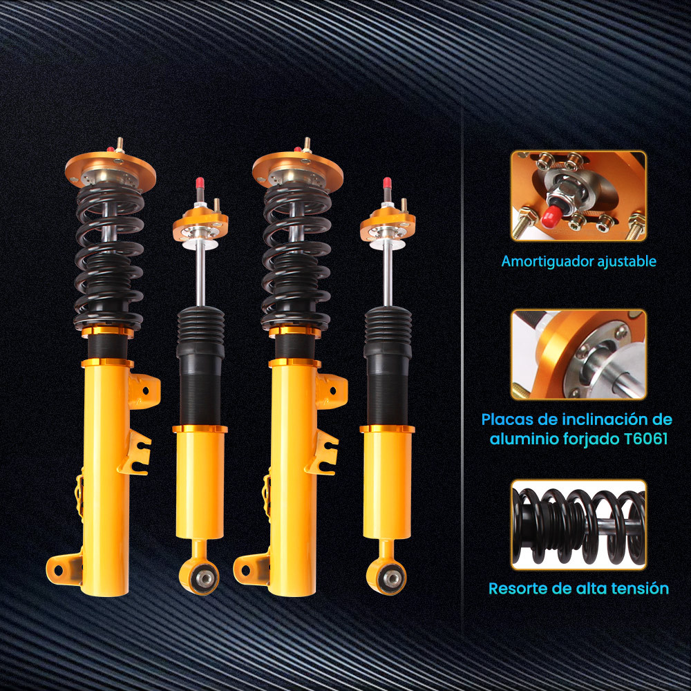 Maxpeedingrods Racing Amortiguador Coilover Kit de amortiguadores compatible para BMW 3 (E36) sedán de 4 puertas 1990-1998