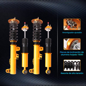Maxpeedingrods Racing Amortiguador Coilover Kit de amortiguadores compatible para BMW 3 (E36) sedán de 4 puertas 1990-1998
