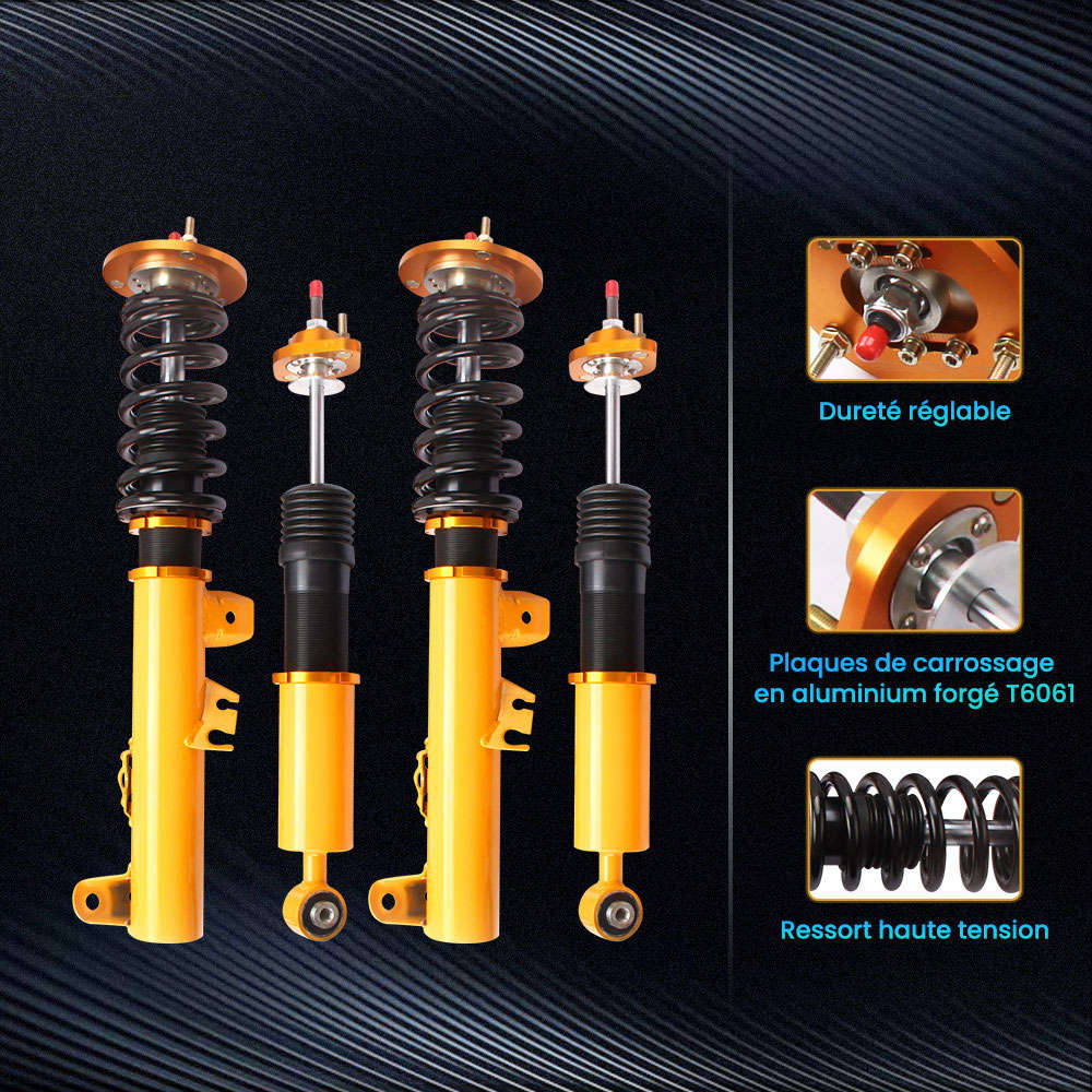 Combinés Filetés amortisseurs compatible pour BMW 3 Series E36 91-98 24 position réglable amortisseur 