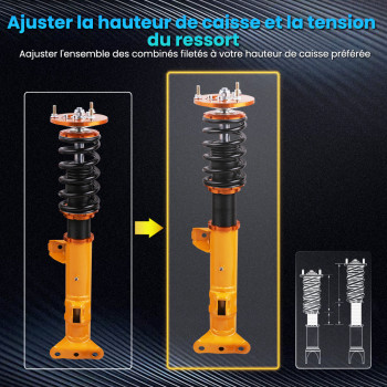 Kit de Suspension Combinés Filetés compatible pour BMW 3 Series E36 318i 323i 323is 325i 91-98	kit dabaissement