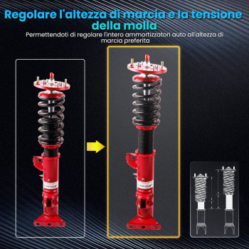 Kit ammortizzatori per auto Anteriore e Posteriore compatibile per BMW E36 323 1993-1999 Lowering Kit