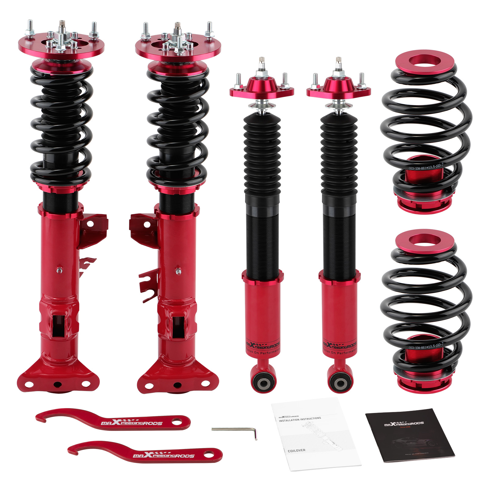 thumbnail image 2 of Maxpeedingrods Coilover Kit For BMW 3 Series E36 - 24-Way Adjustable, Lowering 1-3", Pillow Ball Mount 2 of 11