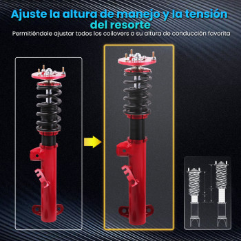 Maxpeedingrods Suspensión de coilovers ajustables en altura Compatiblepour compatible para BMW 3 Convertible (E36) 318i; 320i; 323i; 325i; 328i; (03/1993-04/1999)