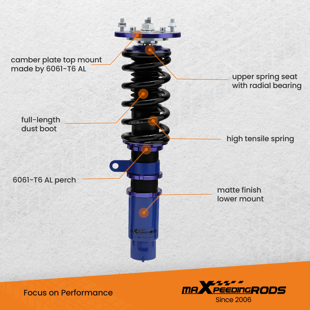 Coilover Kit de suspensión de compatible para BMW 3 (E46) Sedán de 4 puertas 1998-2005