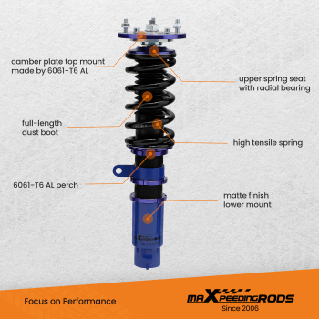 Coilover Kit de suspensión de compatible para BMW 3 (E46) Sedán de 4 puertas 1998-2005