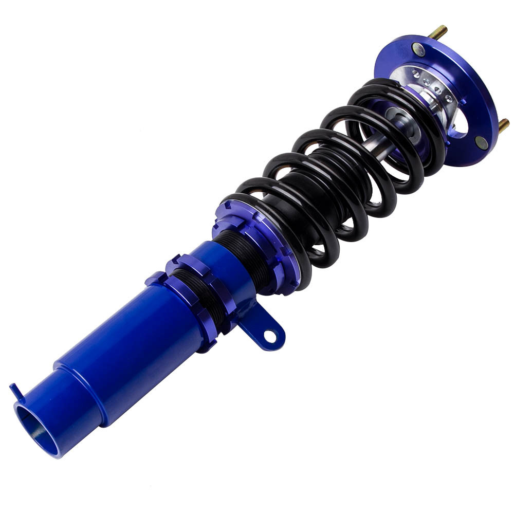 Blue Complete Coilovers compatible for BMW E46 3 Series Adj. Height + Pair Sway Bar Links lowering kit