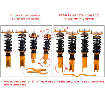Compatible for Mitsubishi Lancer EVO 7 8 9 4G63 24 Ways Adjustable Coilover Shock Absorber Suspension Kits Lowering Kit