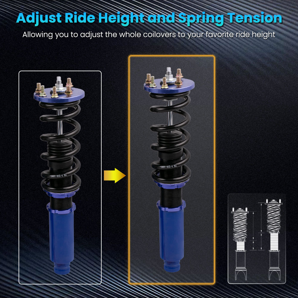 Maxpeedingrods Shock Absorbers Coilover Suspension Kit compatible for Honda Accord 2003-2007 lowering kit