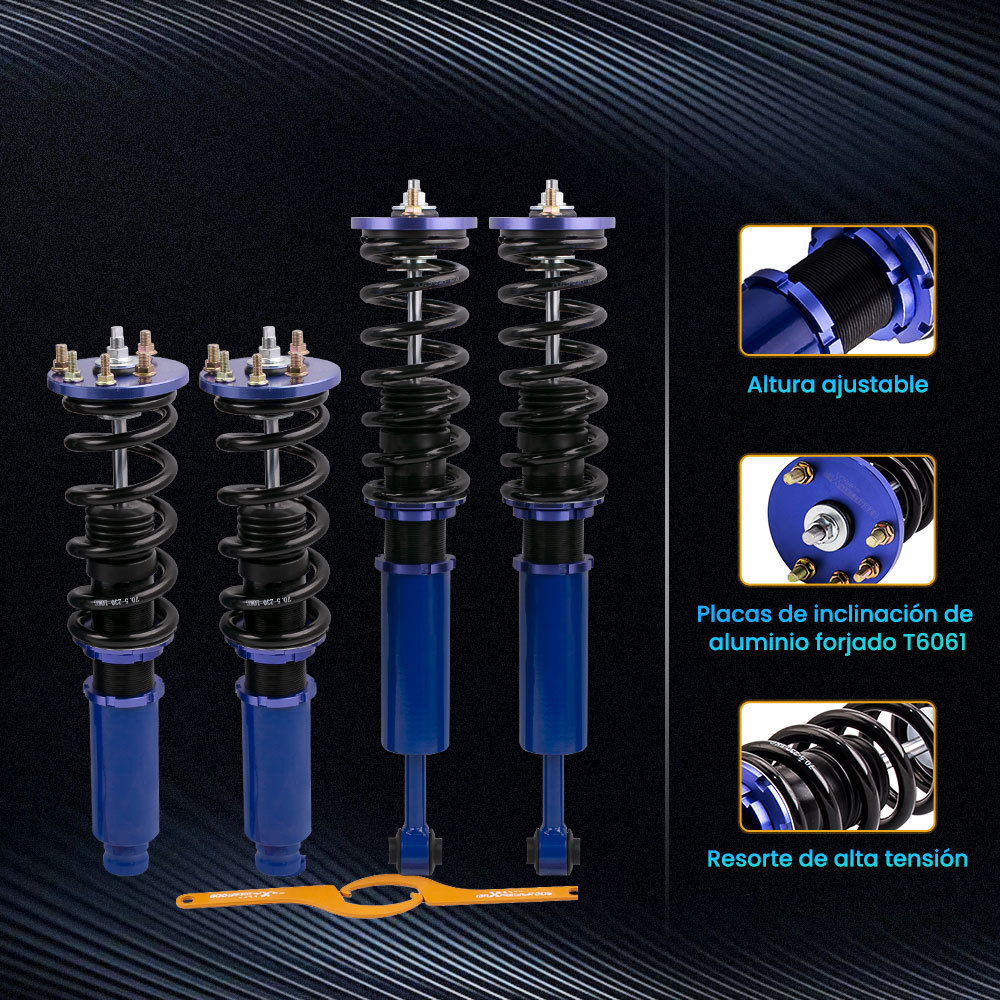 Maxpeedingrods Amortiguadores Coilover Kit de suspensión Compatible para Honda Accord 2003-2007