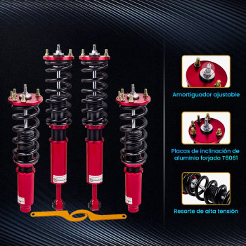 Coilover Amortiguador Delantero Trasero Ajustable compatible para Honda Accord 2003-2007