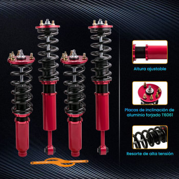 Maxpeedingrods Kits de suspensión Coilovers de puntal de bobina de altura ajustable Compatible para Honda Accord 2003-2007