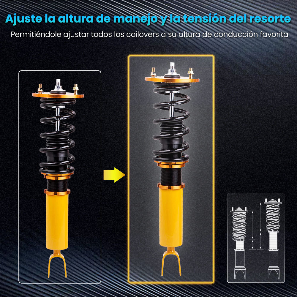 Suspensión de muelles helicoidales Suspensión compatible para Honda Accord 94-97 Amortiguador