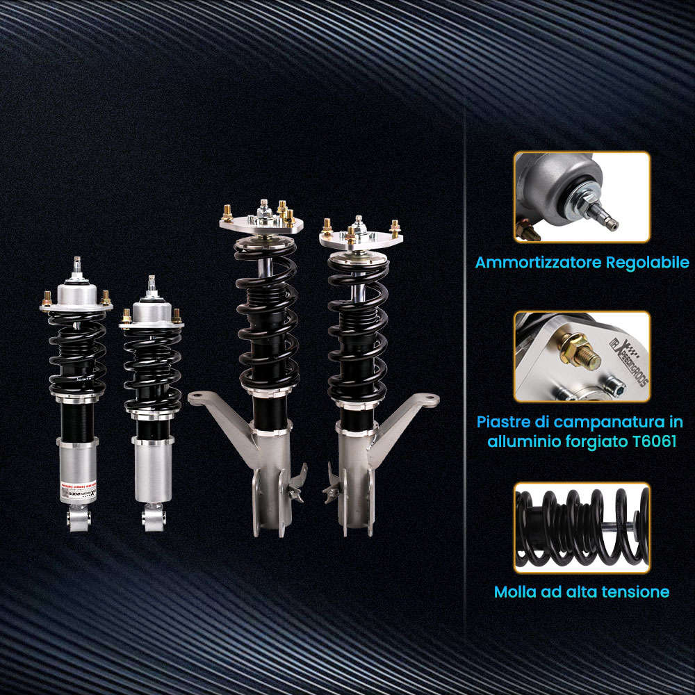 4x ammortizzatori a sospensione coiloverscompatibile compatibile per Honda Civic EM2 01-05